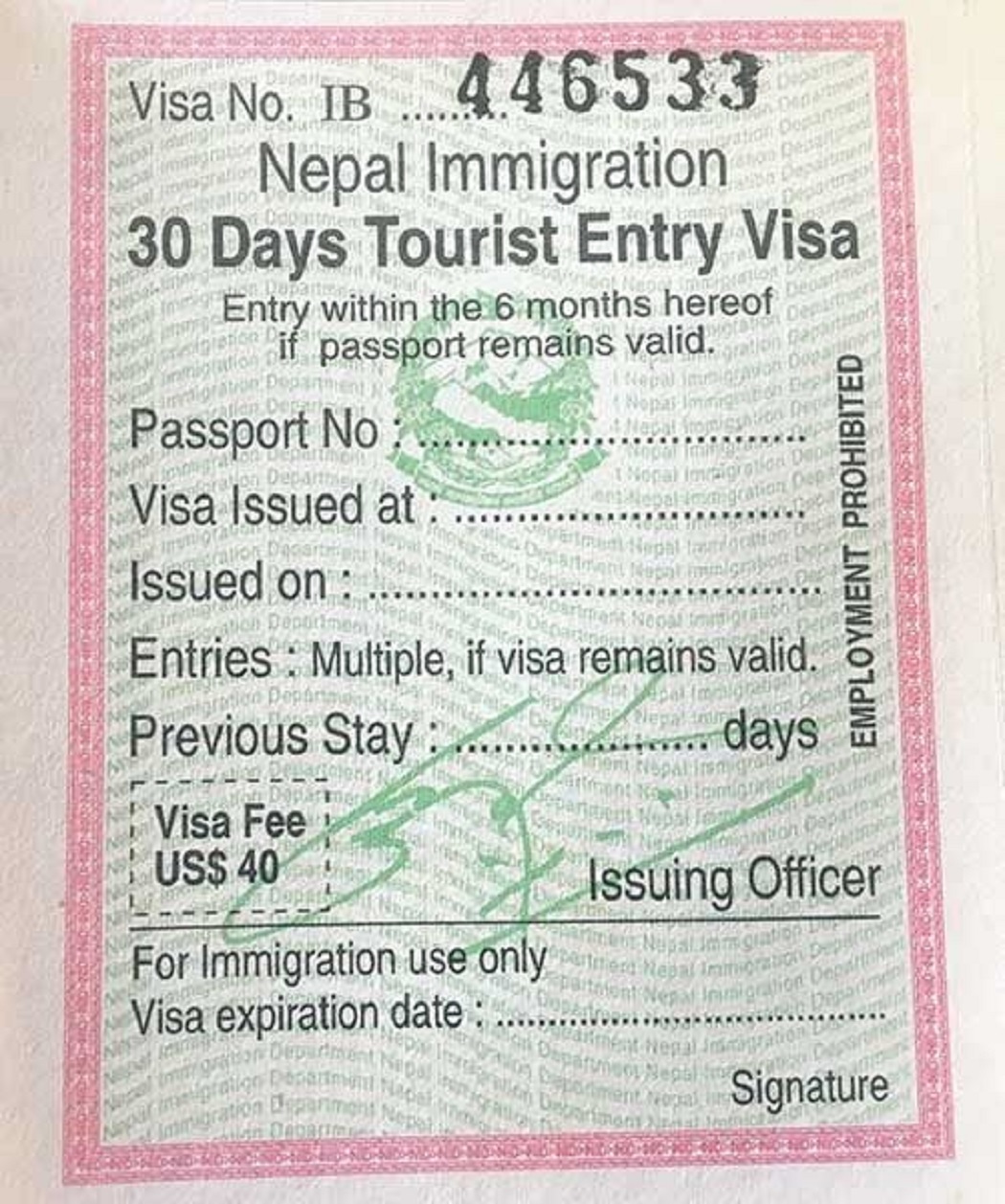 परराष्ट्रको दस्तुर परिपाटी